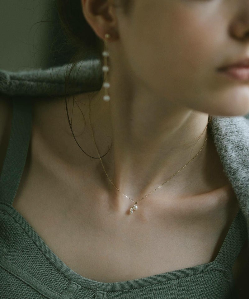 パールネックレス3連40cmレディースシンプル【perle-ecumeペルル・エキューム】真珠淡水パールネックレス小粒カジュアル金属アレルギー対応レディースゴールドスキンジュエリーシンプル上品華奢細身大人可愛いおしゃれ