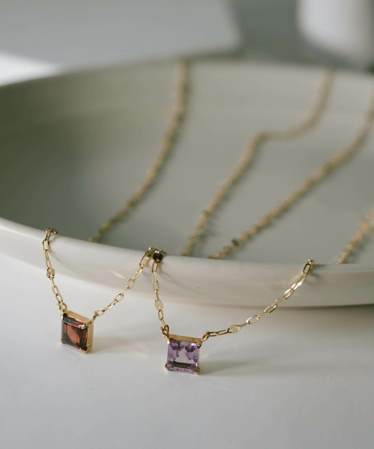 ガーネットアメジストネックレス天然石イエローゴールド【tetra-tvaテトラ・トヴォ】アメシストネックレスペンダントネックレスレディース40代50代30代10K金属アレルギー対応10金k10ゴールドおしゃれ誕生石ネックレスパワーストーンお守り