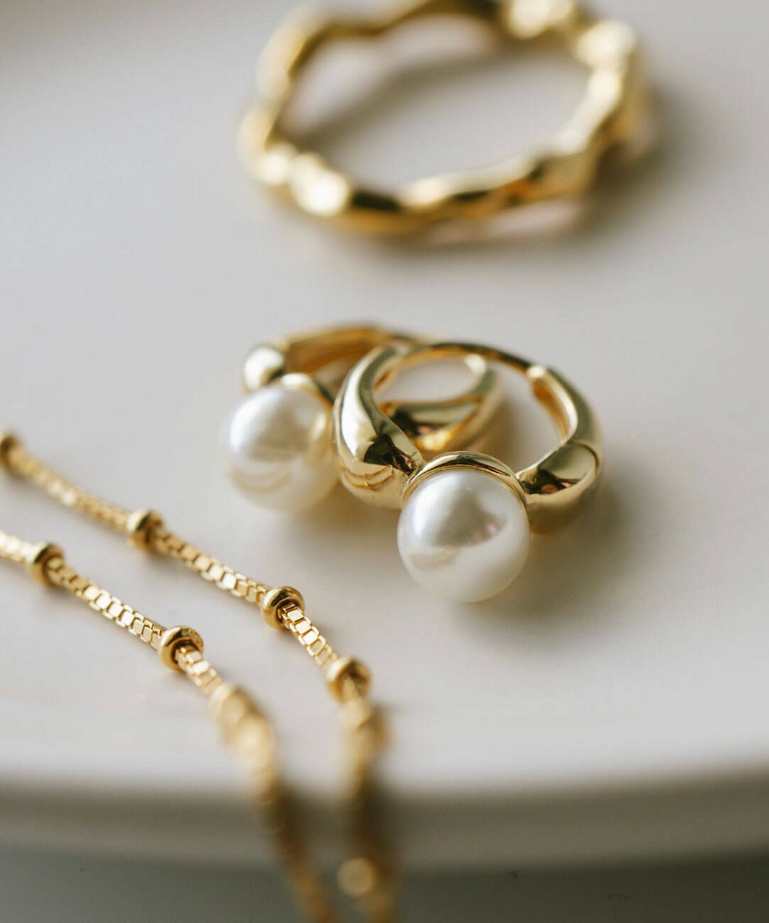 パール 小ぶり フープピアス 【kyklos-pearl キクロス パール