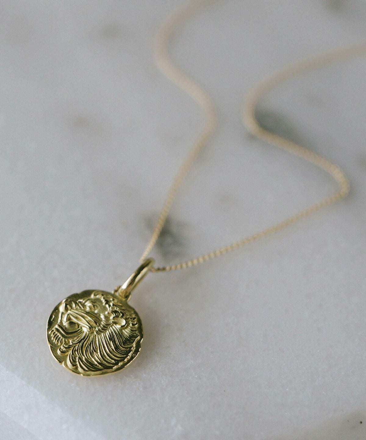 コインネックレスK1010Kレディースライオンアニマルモチーフ【rafolio-leoneラフォリオ・レオネ】コインネックレス金貨メダル10金リバーシブルネックレスゴールドネックレスゴールドペンダント丸ラウンド金属アレルギー対応小豆チェーン長さ45cm