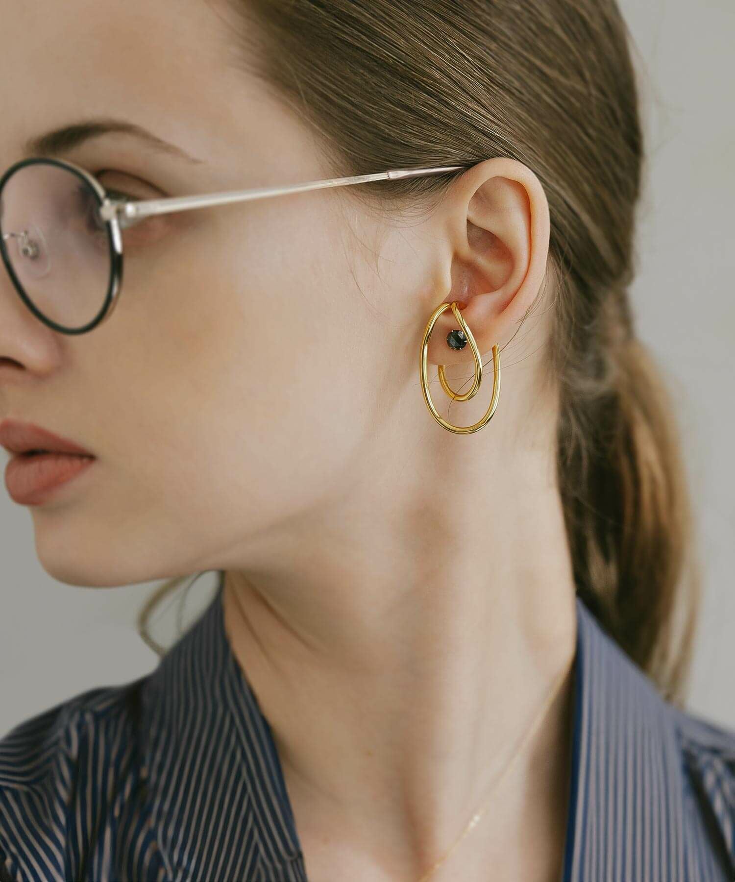 ブラックダイヤモンド ピアス プラチナ レディース メンズ 【rosa