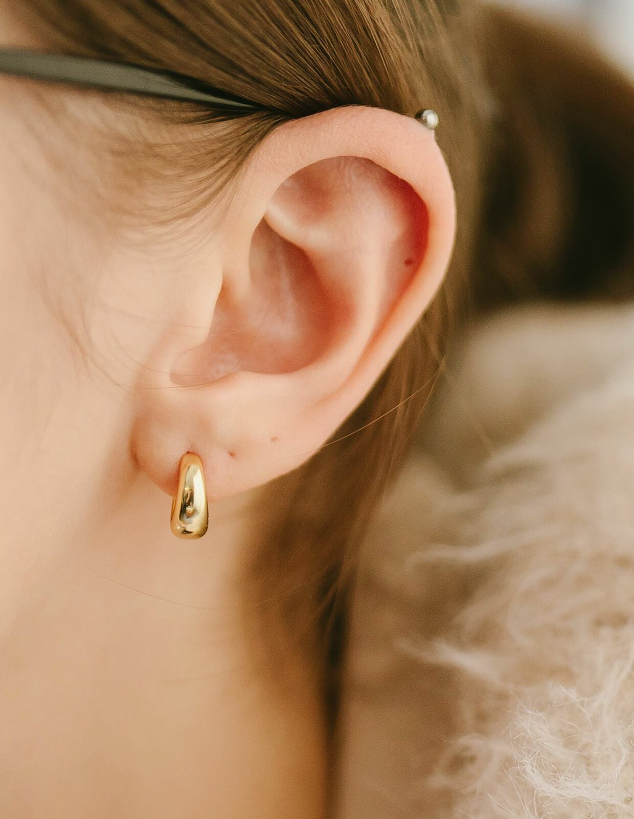 Moon♥プロフ必読。 ロゴフープピアス　ノベルティ　ゴールド ×3 小ぶり フープピアス 【kyklos-moon キクロス・ムーン】 シルバー925