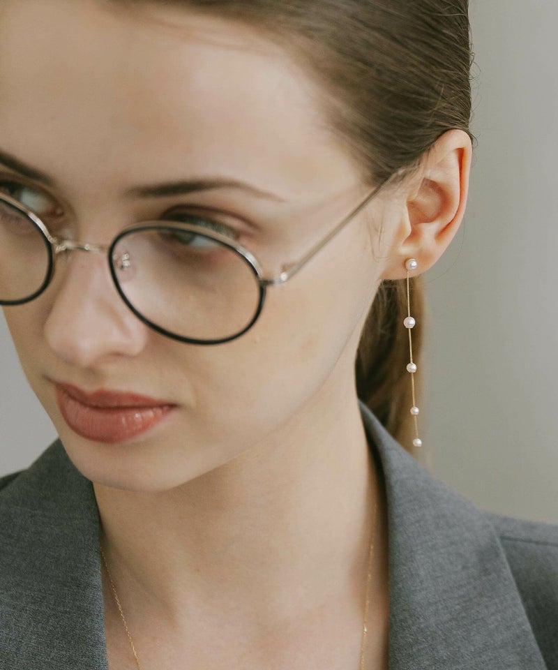 パール チェーン ピアス ぶら下がり 【perle-quint ペルル・クイント】 淡水パール 揺れる パール ピアス おしゃれ かわいい 金属アレルギー対応 10金 パールピアス K10 10K 真珠 ピアス 普段 使い 誕生日プレゼント 女性 かわいい 母親 50代 60代 70代 義母 ピアス