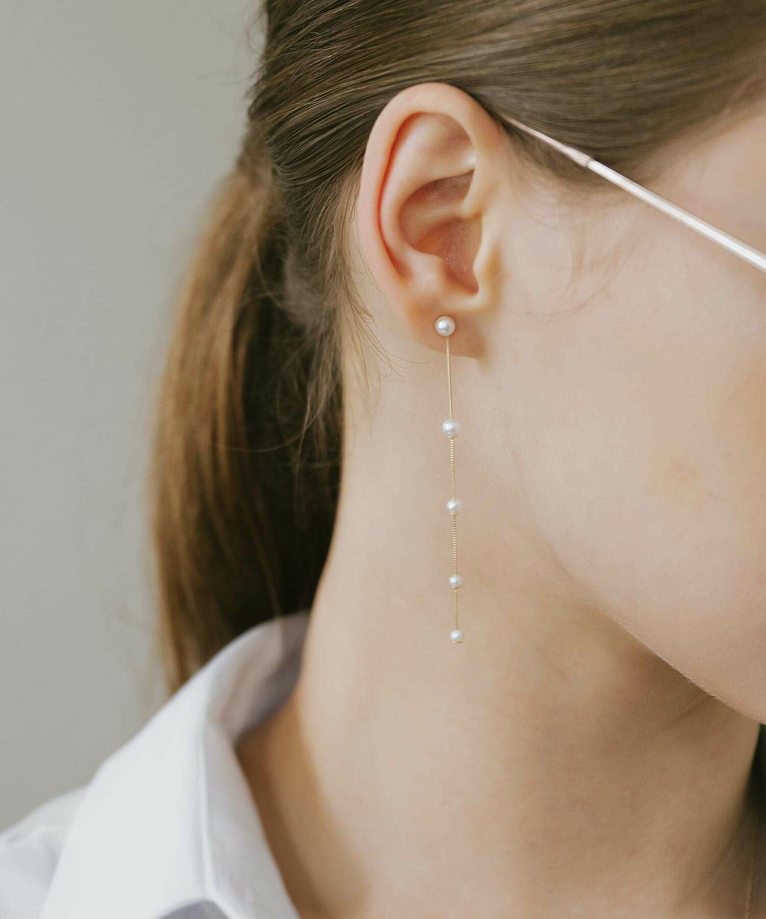 パール チェーン ピアス ぶら下がり 【perle-quint ペルル・クイン