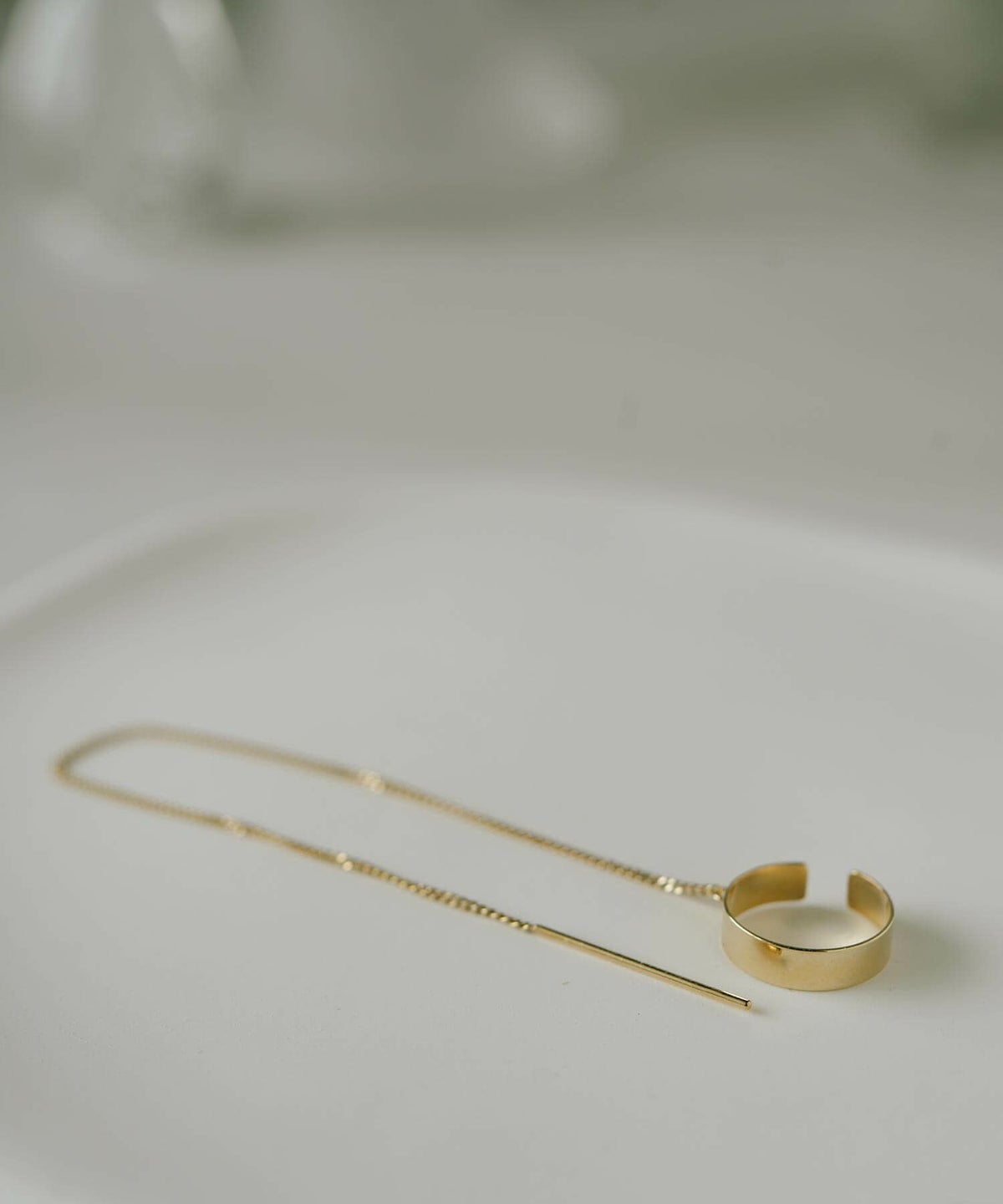 片耳 金属アレルギー対応 フープ イヤーカフ チェーン レディース メンズ 【flux-flat フラクス・フラット】 ピアス イヤリング イヤカフ 揺れる 丸 サークル 10金 イヤーカフス 華奢 k10 10k イエローゴールド サステナブル ジュエリー アクセサリー