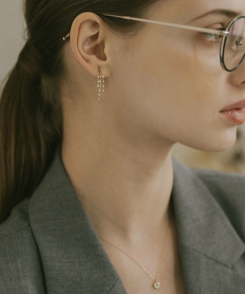 ジルコニア ピアス イヤリング イヤーカフ 金属アレルギー 対応 【meteor ミティオル】 ピアス 揺れるタイプ かわいい キラキラ 10金 K10 ピアス 10K スタッドピアス ゴールド フープ イヤカフ 大人カジュアル レディース きれいめ シンプル 華奢 大人 可愛い 結婚式