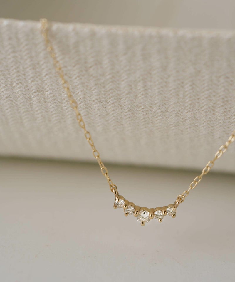 ダイヤモンド ネックレス レディース シンプル 大人 ゴールド 【palve-thorn パルヴェ・トルネ】 5連 ダイヤ ネックレス 華奢 ペンダントトップ 天然石 10金 ネックレス チェーン k10 10k 金属アレルギー 対応 イエローゴールド おしゃれ 誕生石 子ども パワーストーン