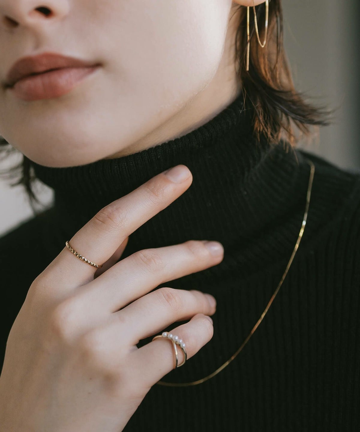 スタッズ k10 リング 指輪 10金 レディース シンプル おしゃれ アレルギー対応 【spina スピナ】 指輪 ゴールド 華奢 スタック リング 重ねづけ 地金リング 10k メンズ ブランド 50代女性プレゼント カットリング フルスタッズリング ピラミッド カット リング