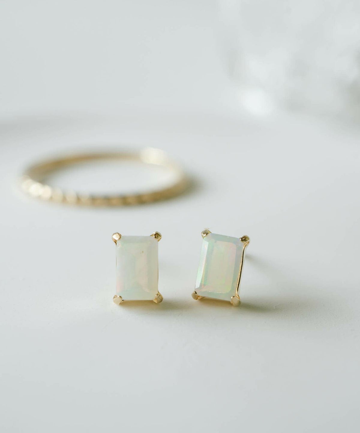 オパール 天然石 ピアス 10K 金属アレルギー 対応 【tetra-iris テトラ・イリス】 かわいい ピアス 10金 k10 色ーゴールド オパール 大きめ ピアス 小ぶり 大人 おしゃれ ピアス シンプル 大ぶり 誕生石 エレガント 石 パワーストーン お守り 繊細