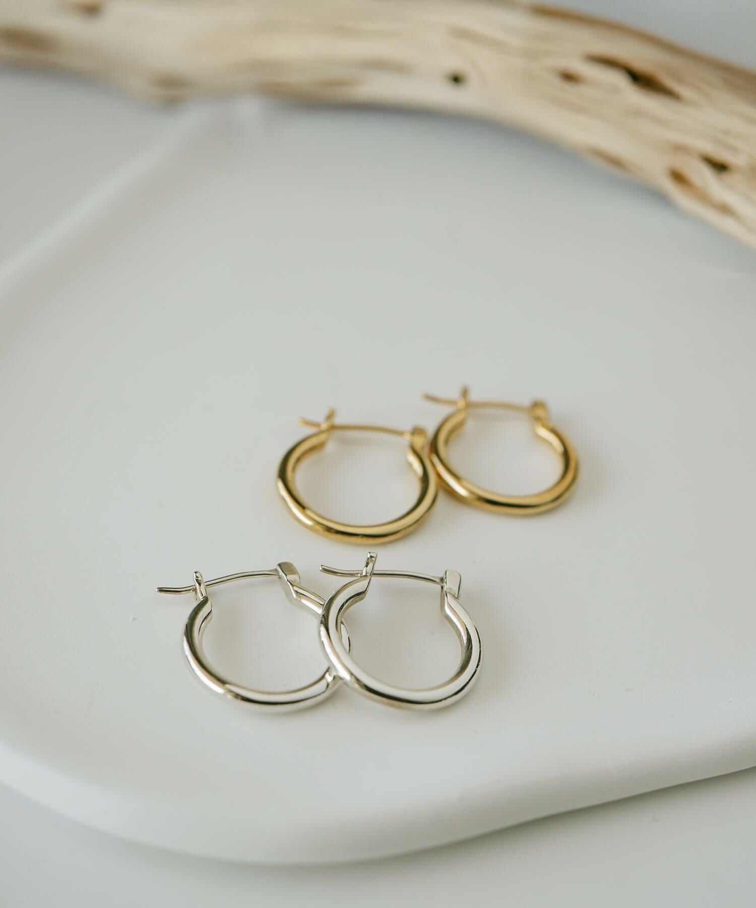 silver925 hoop earrings フープピアス フープ ピアス 小さめ 【orifar-hoop オリファール・フープ】 | Ops