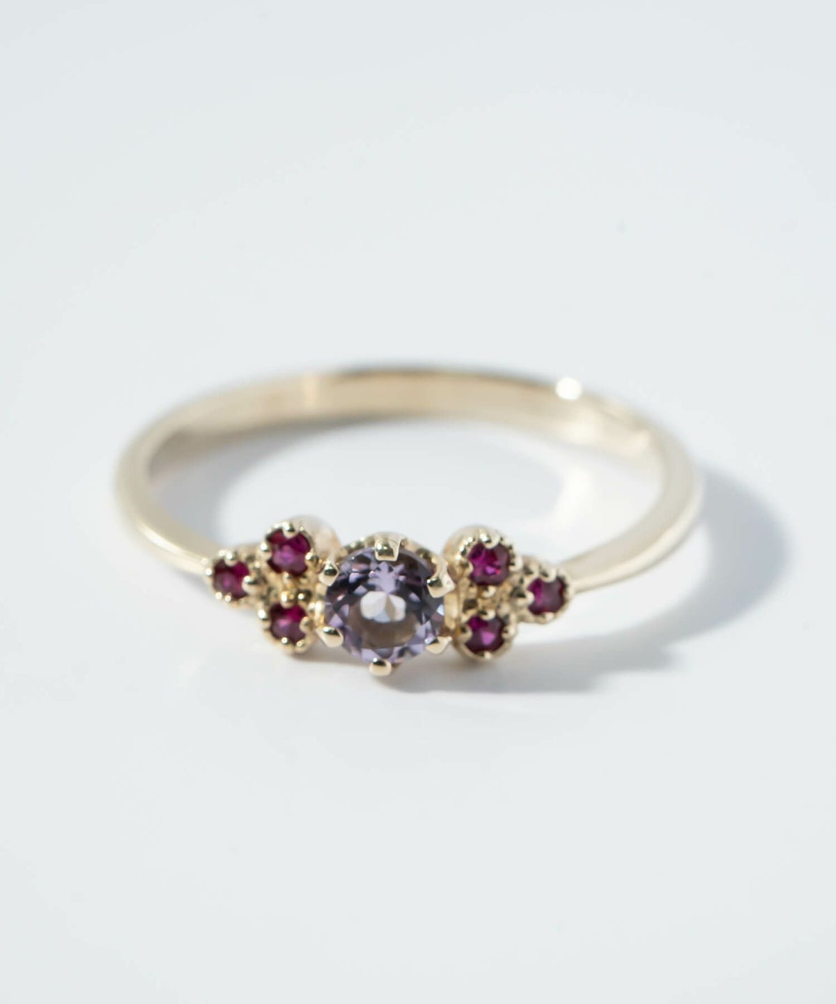 クローバー 天然石 リング おしゃれ 指輪 ゴールド レディース k10 極細 【terra-clava テラ・クラファ】 お守り 誕生石 リング ルビー アメジスト ブルートパーズ シトリン ジュエリー 地金 アクセサリー ブランド 10金 リング 細身 10k イエローゴールド