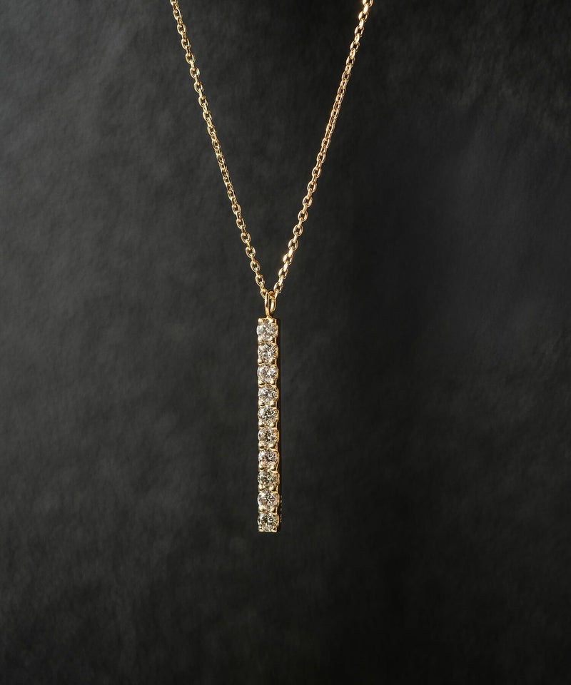 ダイヤモンド ネックレス 0.3ct 18k レディース 【tuplet-lucere トゥプレ・ルチェレ】 10粒 k18 ネックレス バータイプ 縦ライン 18金 ギフト 女性 プレゼント 大人 シンプル 華奢 緻密 細い 滑らか ネックレス 45cm 上品 金属アレルギー