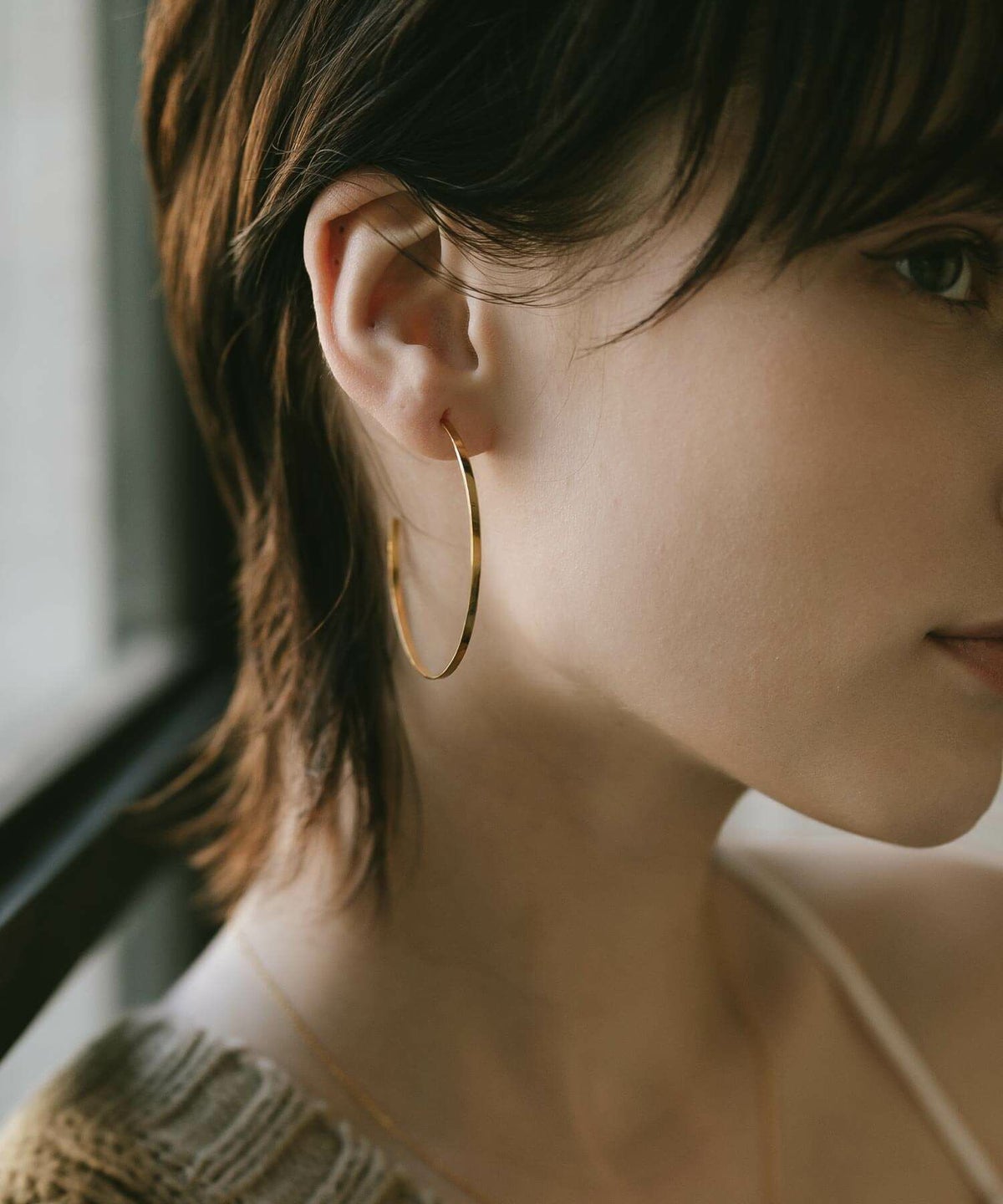 ピアス フープ 18金 仕上げ 18k 大きめ フープピアス シルバー 金属アレルギー 対応 【lamina ラミナ L】 フープピアス シルバー ゴールド レディース メンズ 細め 大ぶり 軽い 大人 おしゃれ ピアス 大きい 女性 かわいい 可愛い シルバー925 シンプル フープイヤリング