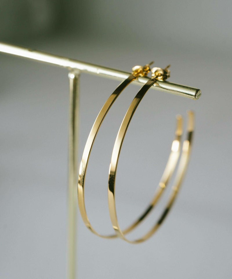 ピアス フープ 18金 仕上げ 18k 大きめ フープピアス シルバー 金属アレルギー 対応 【lamina ラミナ L】 フープピアス シルバー ゴールド レディース メンズ 細め 大ぶり 軽い 大人 おしゃれ ピアス 大きい 女性 かわいい 可愛い シルバー925 シンプル フープイヤリング