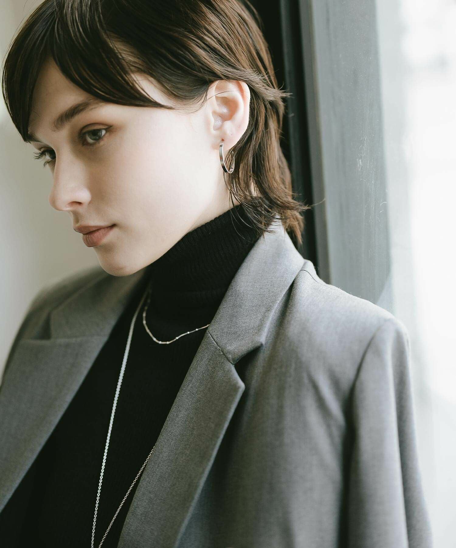 ピアス フープ 3mm 18金 仕上げ 18k 小さめ フープピアス 【lamina