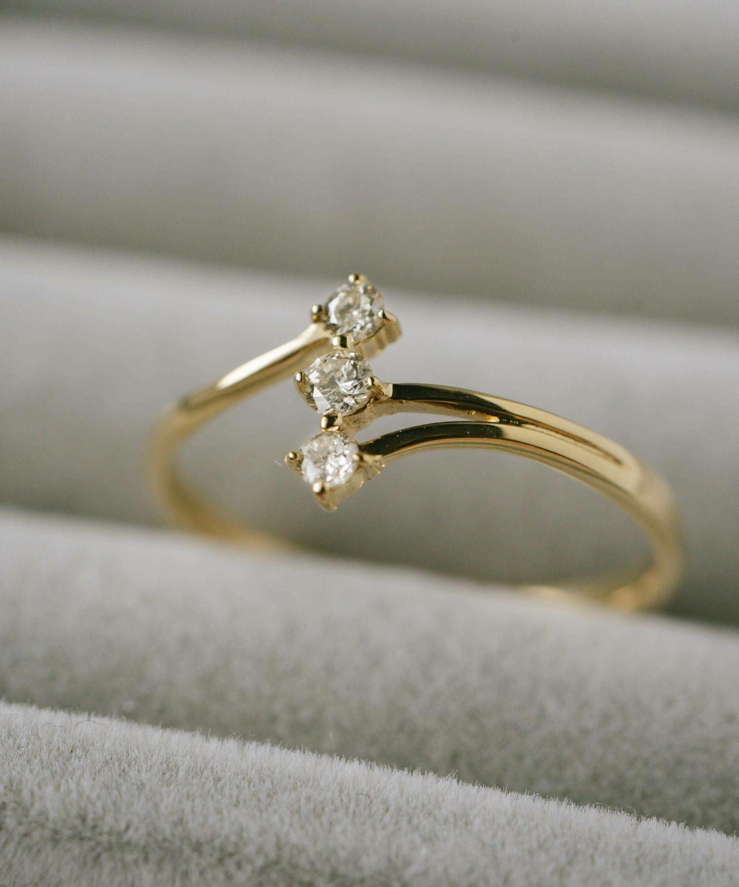 3連 ダイヤ 指輪 ダイヤモンド 18金 リング k18 【asteri-orion