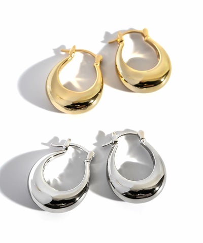 フープピアス 大きめ シルバー ピアス フープ 金属アレルギー対応 【Ladew-miel ラデューミエル】 レディース ドロップ 揺れる シルバー925 雫 大きい 大ぶり ゴールド オーバル おしゃれ 個性的 人気 シンプル カジュアル 大人 かわいい