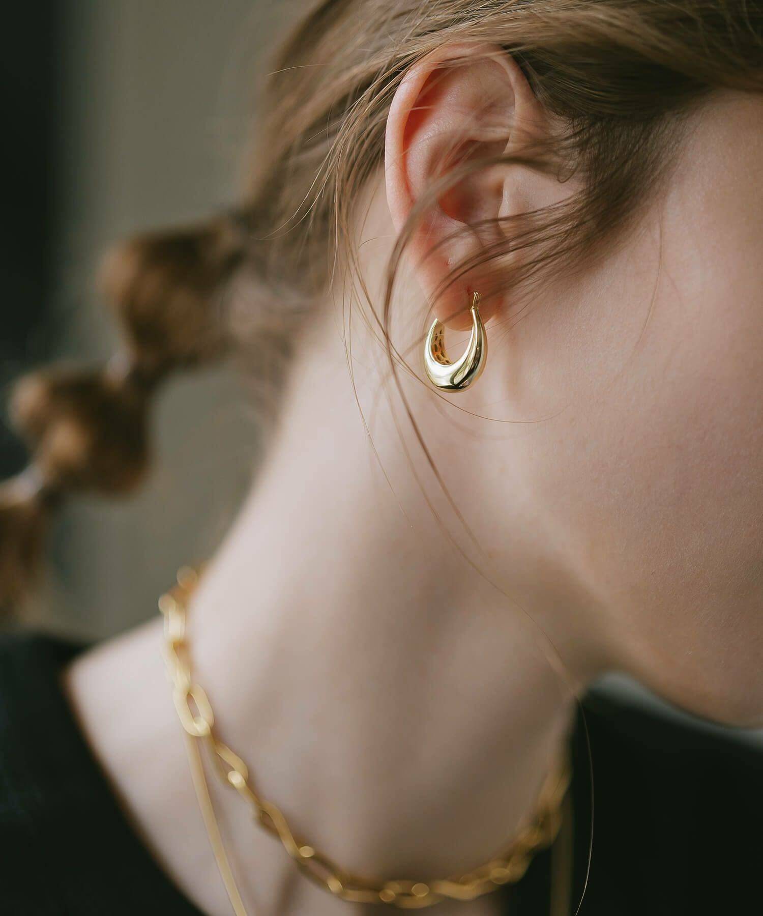 フープピアス 大きめ シルバー ピアス フープ 【Ladew-miel