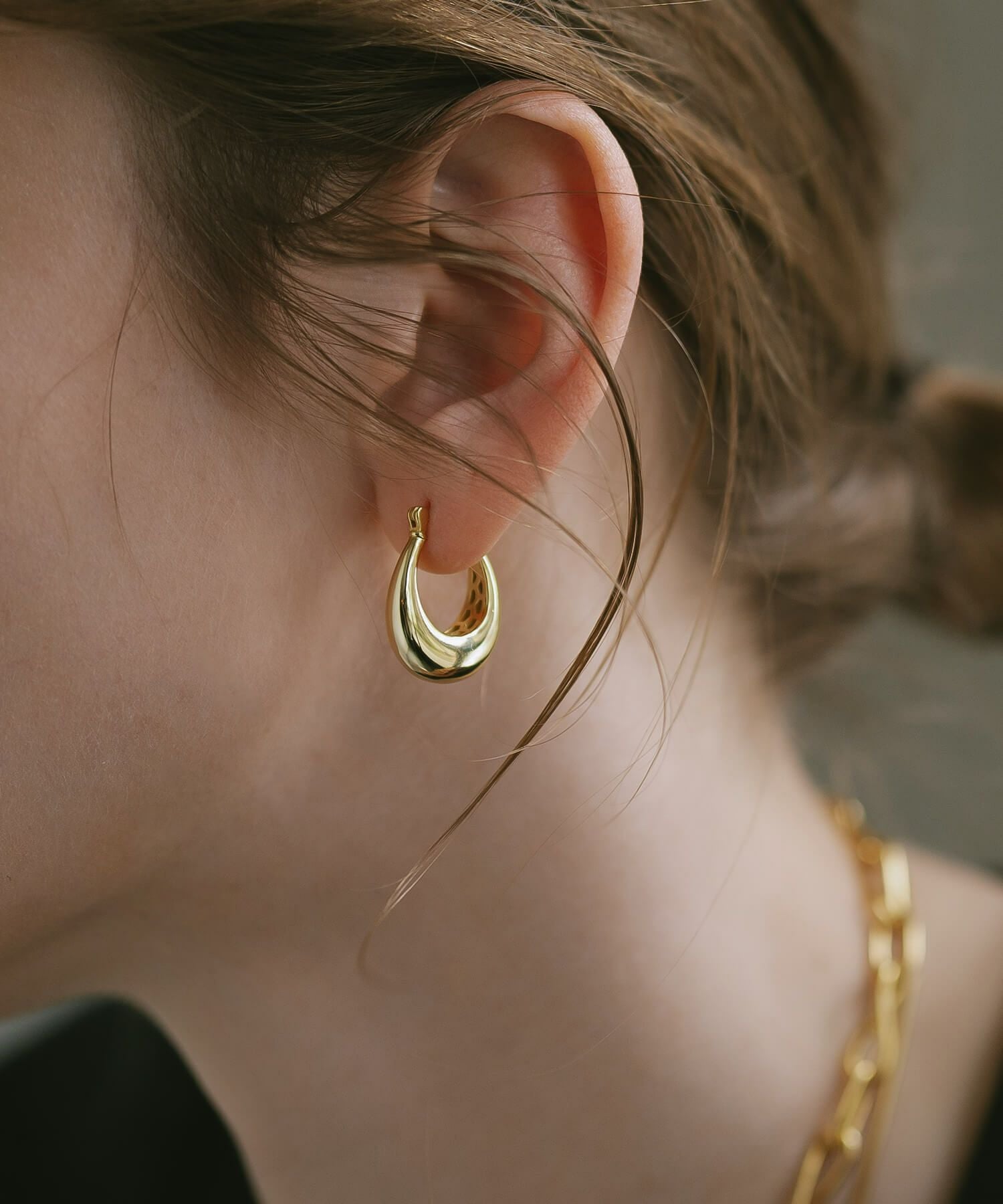 フープピアス 大きめ シルバー ピアス フープ 【Ladew-miel