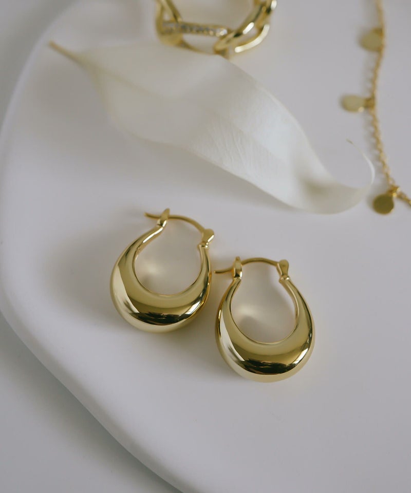 フープピアス 大きめ シルバー ピアス フープ 金属アレルギー対応 【Ladew-miel ラデューミエル】 レディース ドロップ 揺れる シルバー925 雫 大きい 大ぶり ゴールド オーバル おしゃれ 個性的 人気 シンプル カジュアル 大人 かわいい