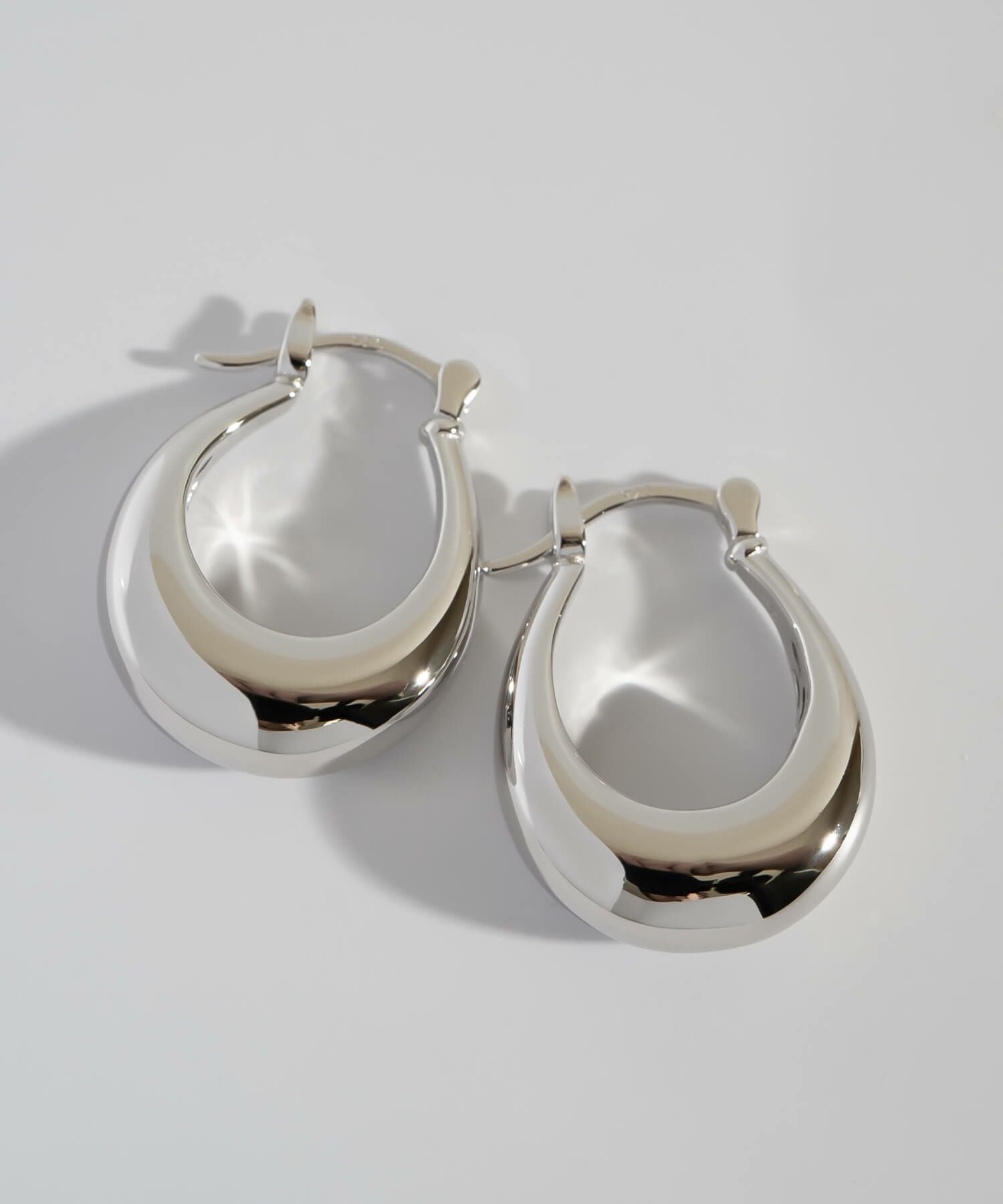 フープピアス 大きめ シルバー ピアス フープ 【Ladew-miel