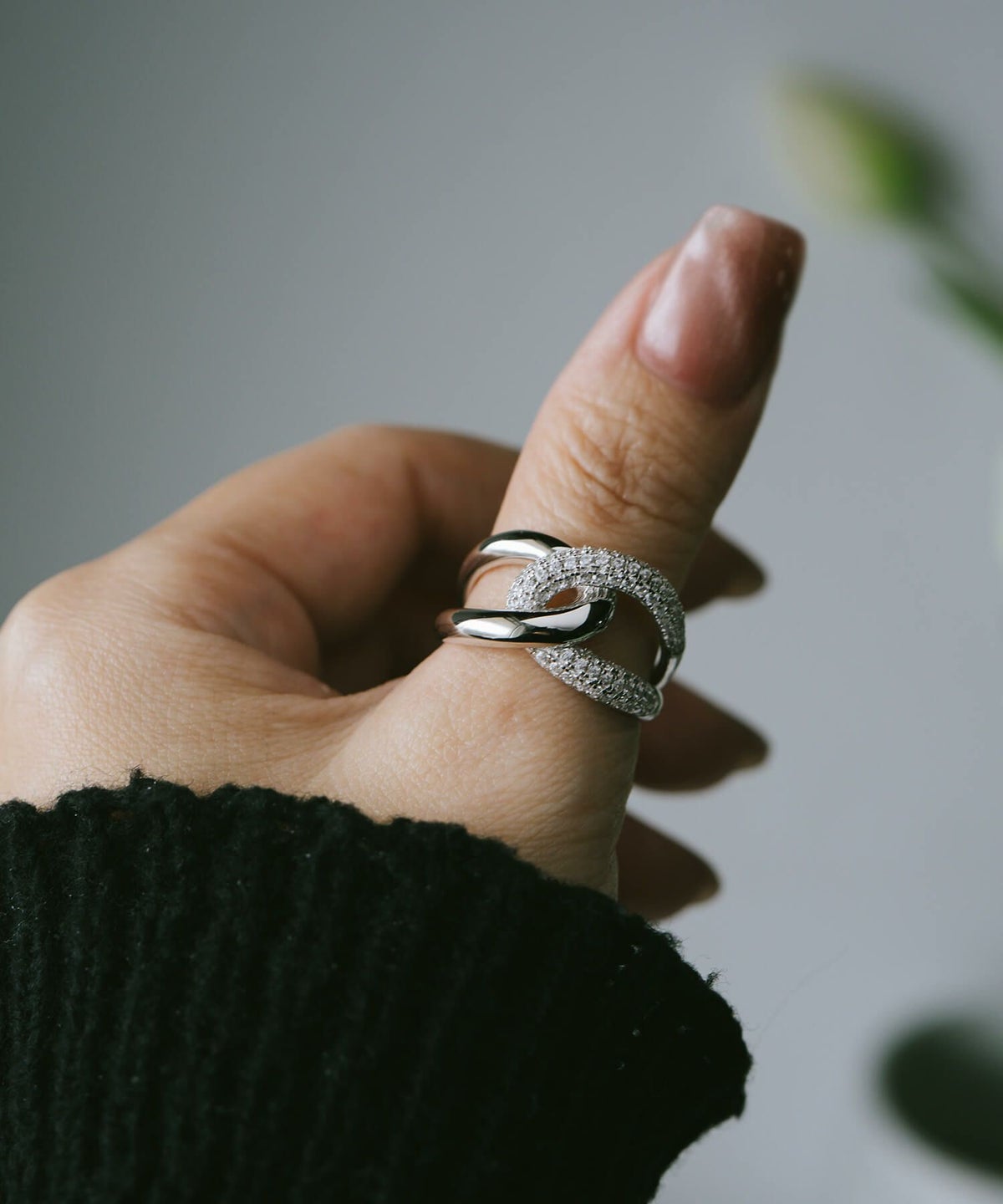 リング 指輪 レディース シンプル 大ぶり 太め キラキラ