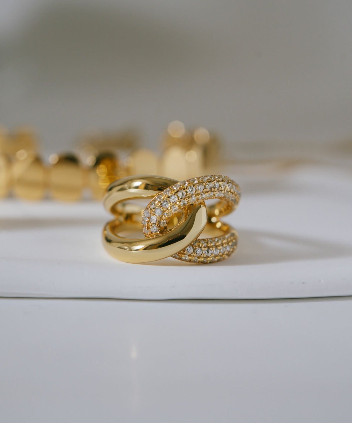 リング 指輪 レディース シンプル 大ぶり 太め キラキラ