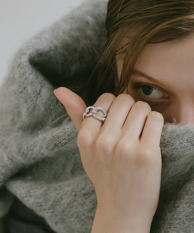 チェーンリング 指輪 レディース シンプル 大ぶり 太め