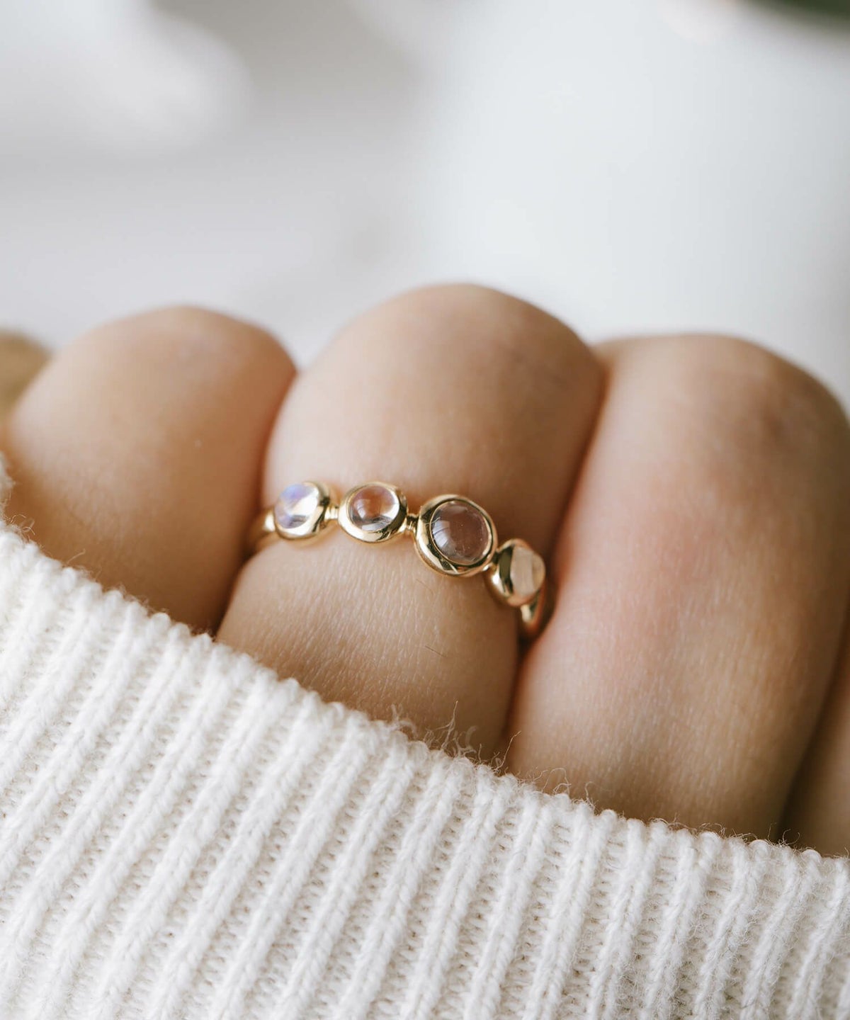 天然石 リング 指輪 レディース シンプル ゴールド ムーンストーン 誕生石