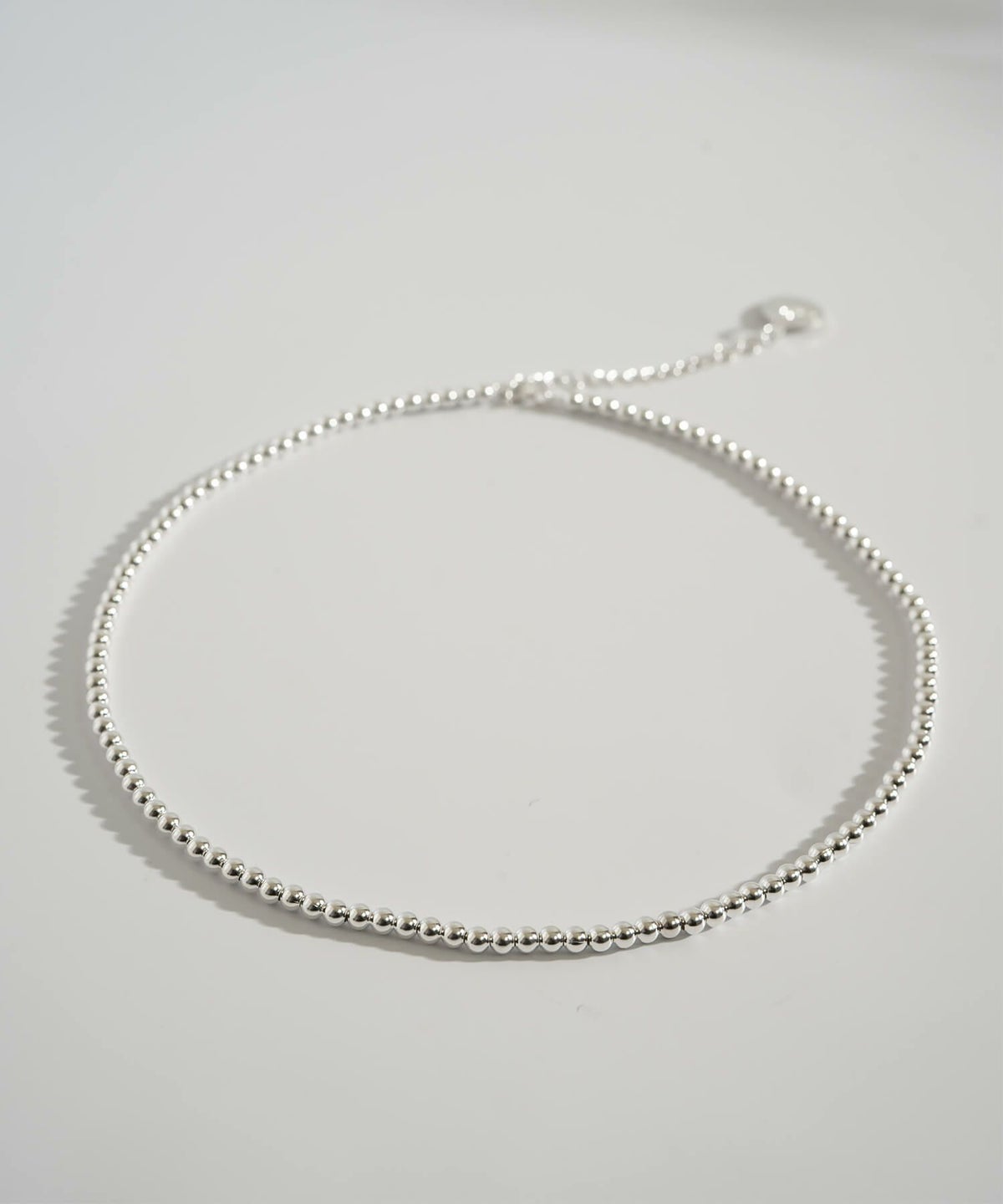 33cm シルバー925 チョーカー ネックレス 金属アレルギー 対応 【palmyla-choker パルミラ・チョーカー】 小ぶり ボールチェーン 3mm レディース シンプル 丸玉 ボール silver925 長さ33cm + 5cm ネックレス チェーン 玉 おしゃれ 大人 可愛い ギフト