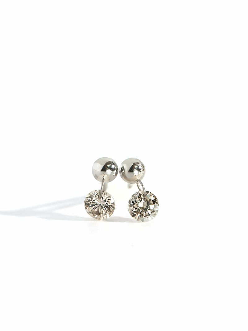 【数量限定】ダイヤモンド ピアス 一粒 プラチナ 計0.2ct【asteri-nanoaアステリ・ナノア】ダイヤ つけっぱなしピアス 金属アレルギー対応 おしゃれ シンプル 女性 誕生石 極小 ダイヤ レディース