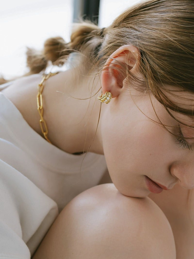 フープピアス 大ぶり 大きめ シルバー925 レディース