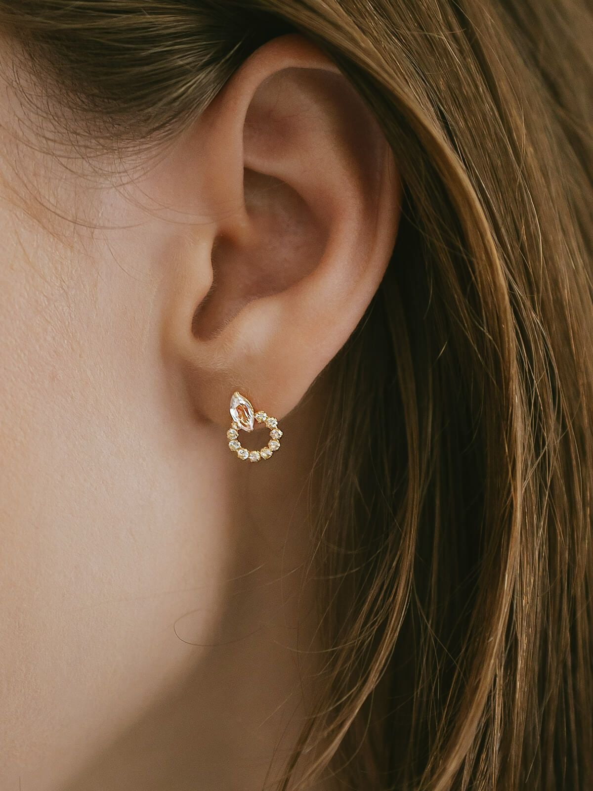 ゴールド 18k ダイヤ ピアス キラキラ レディース