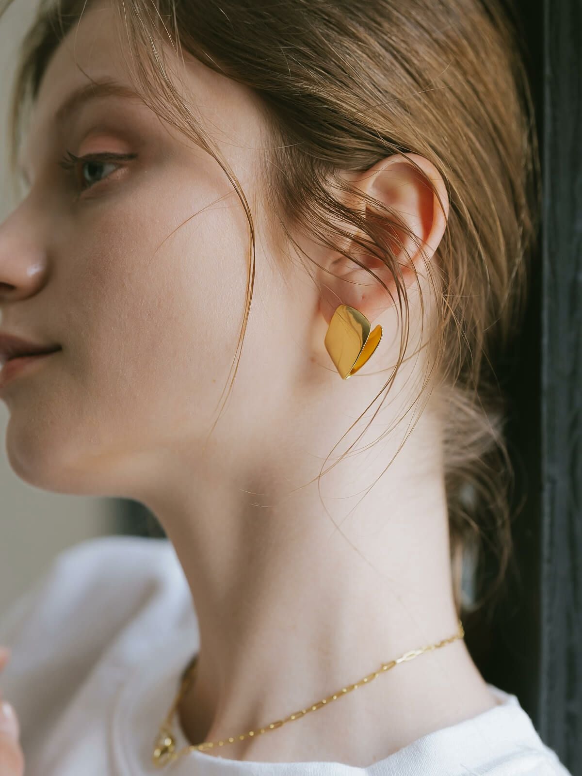 大ぶり ピアス ゴールド 18K レディース シンプル 大きめ ブランド【mirava ミラヴァ】