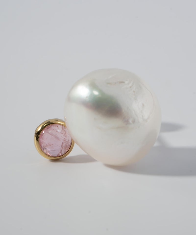 ピンクトルマリン 10金 ピアス パール 天然石 【perle-stilla ペルル・スティラ】K10 10K 真珠 トルマリン かわいい 10月 誕生石 金属アレルギー対応 ゴールド イエローゴールド ピアス 大ぶり 大きめ 大きい シンプル エレガント お守り パワーストーン アクセサリー