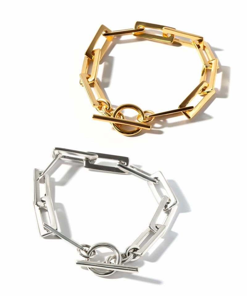 ブレスレット バングル レディース 太め 【rectaba-br レクタナ】 金属アレルギー対応 シルバー925 ゴールド ブレスレット 18k仕上げ チェーン  チェーンブレスレット 大ぶり ざっくり おしゃれ メンズ ユニセックス ペア