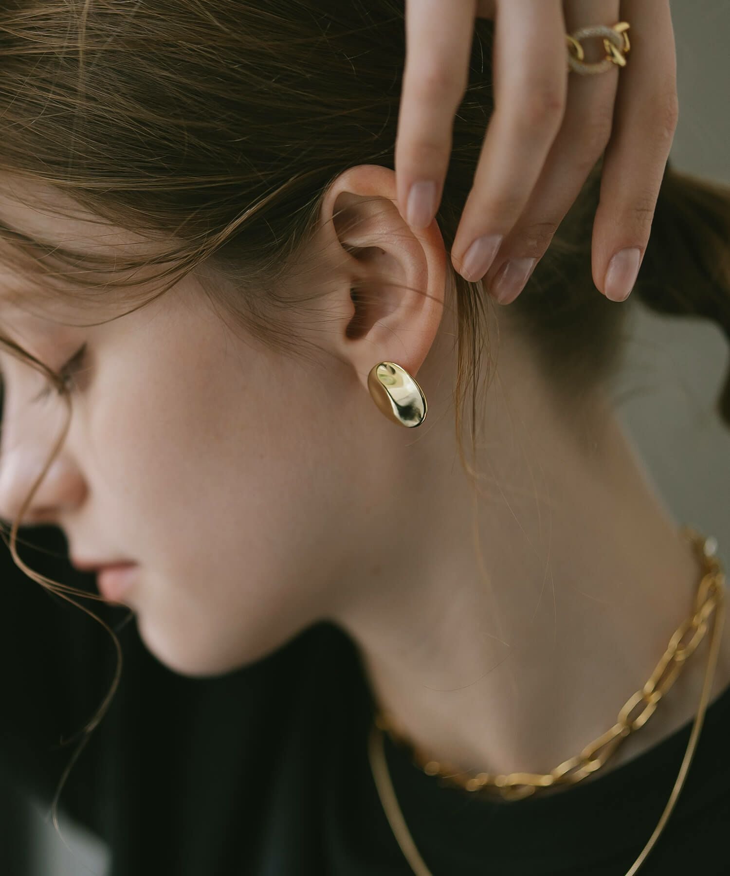 レディース ピアス 大きめ 金属アレルギー対応 【Iverqua イヴェルカ