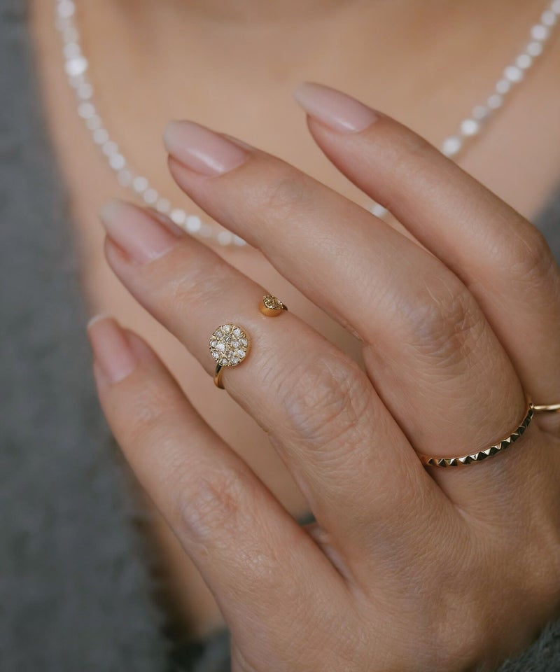 ピンキーリング k18 ダイヤ リング 指輪 ダイヤモンド 18金 シンプル 【thelaia-r テライア】 ダイヤモンドリング ファランジリング 関節リング 18k ゴールド 誕生石 レディース おしゃれ つけっぱなし 華奢 リング 重ね 付け 重ねづけ 繊細 受注生産