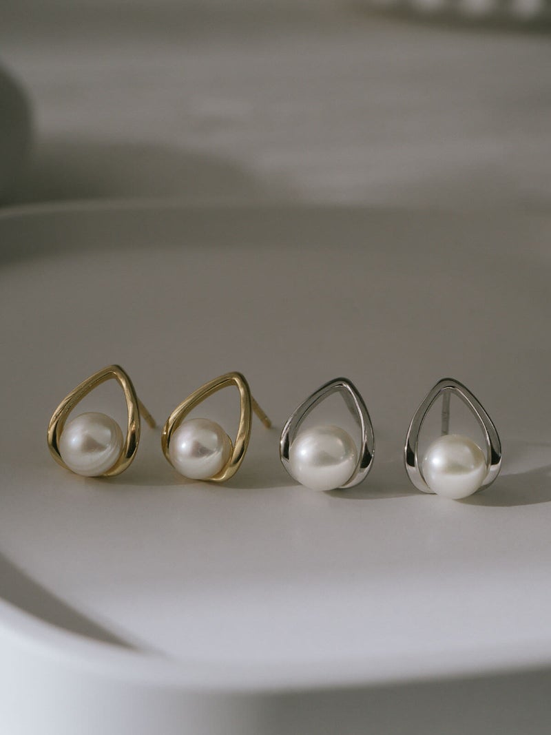 パール ピアス 一粒 ドロップ ぶら下がり シルバー925 金属アレルギー対応 フープ 【arne アルネ】 ドロップピアス 18k 仕上げ ピアス 真珠 普段 使い シルバー ゴールド ニッケルフリー シンプル ギフト プレゼント 女性 誕生日 クリスマス バレンタイン