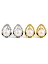 パール ピアス 一粒 ドロップ ぶら下がり シルバー925 金属アレルギー対応 フープ 【arne アルネ】 ドロップピアス 18k 仕上げ ピアス 真珠 普段 使い シルバー ゴールド ニッケルフリー シンプル ギフト プレゼント 女性 誕生日 クリスマス バレンタイン