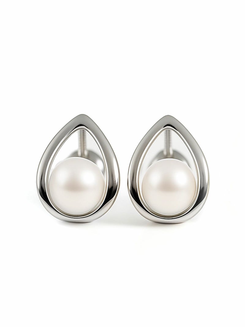 パール ピアス 一粒 ドロップ ぶら下がり シルバー925 金属アレルギー対応 フープ 【arne アルメ】 ドロップピアス 18k 仕上げ ピアス 真珠 普段 使い シルバー ゴールド ニッケルフリー シンプル ギフト プレゼント 女性 誕生日 クリスマス バレンタイン