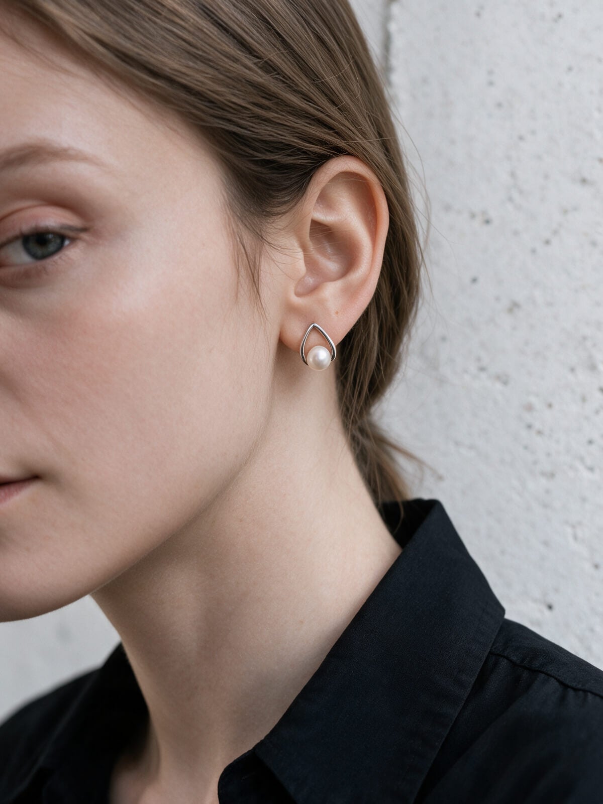 パール ピアス 一粒 ドロップ ぶら下がり シルバー925 金属アレルギー対応 フープ 【arne アルネ】 ドロップピアス 18k 仕上げ ピアス 真珠 普段 使い シルバー ゴールド ニッケルフリー シンプル ギフト プレゼント 女性 誕生日 クリスマス バレンタイン