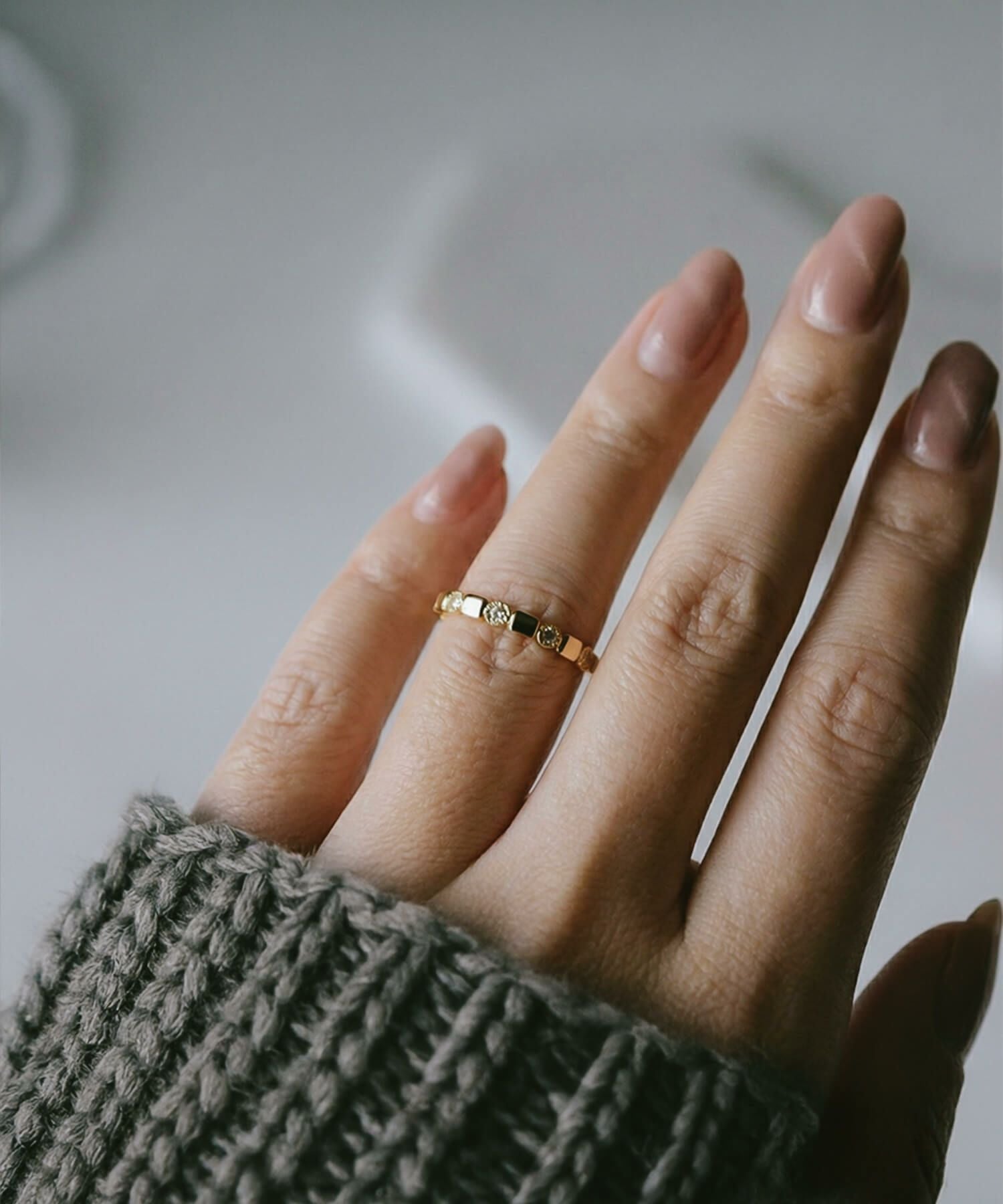 ピンキーリング k18 ダイヤ リング 指輪 ダイヤモンド 18金 【tessera