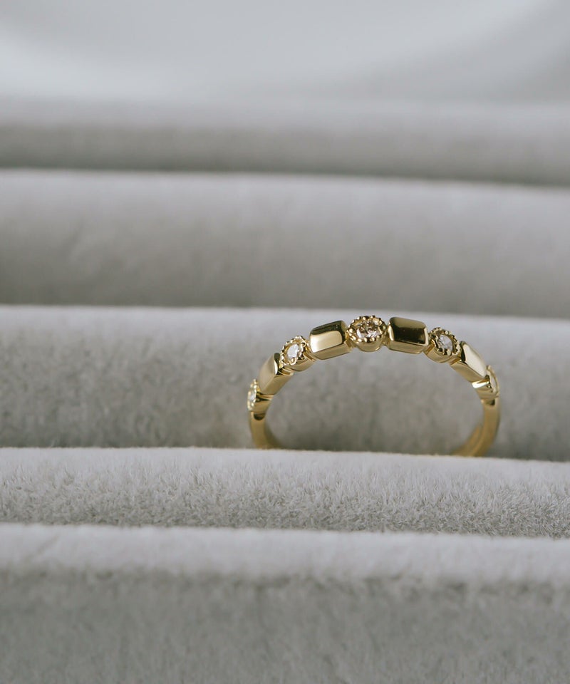 ピンキーリング k18 ダイヤ リング 指輪 ダイヤモンド 18金 シンプル 【tessera-r テセラ】 ダイヤモンドリング ファランジリング 関節リング 18k ゴールド 誕生石 レディース おしゃれ つけっぱなし 華奢 リング 重ね 付け 重ねづけ 繊細 受注生産