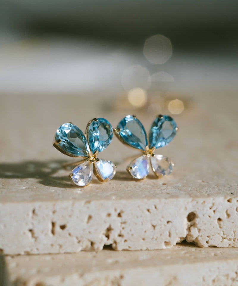 蝶 ピアス 10K 金属アレルギー 対応 【terra-papillon テラ・パピロン】 蝶々 バタフライ かわいい ピアス 10金 k10 色ーゴールド オパール 小さめ ピアス 小ぶり 大人 おしゃれ ピアス シンプル 小さい 誕生石 エレガント 石 パワーストーン お守り 繊細