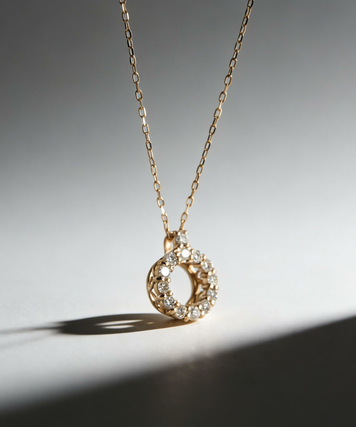 K10 ダイヤモンド ネックレス 【RONERI ロネリ】 0.1ct ダイヤ