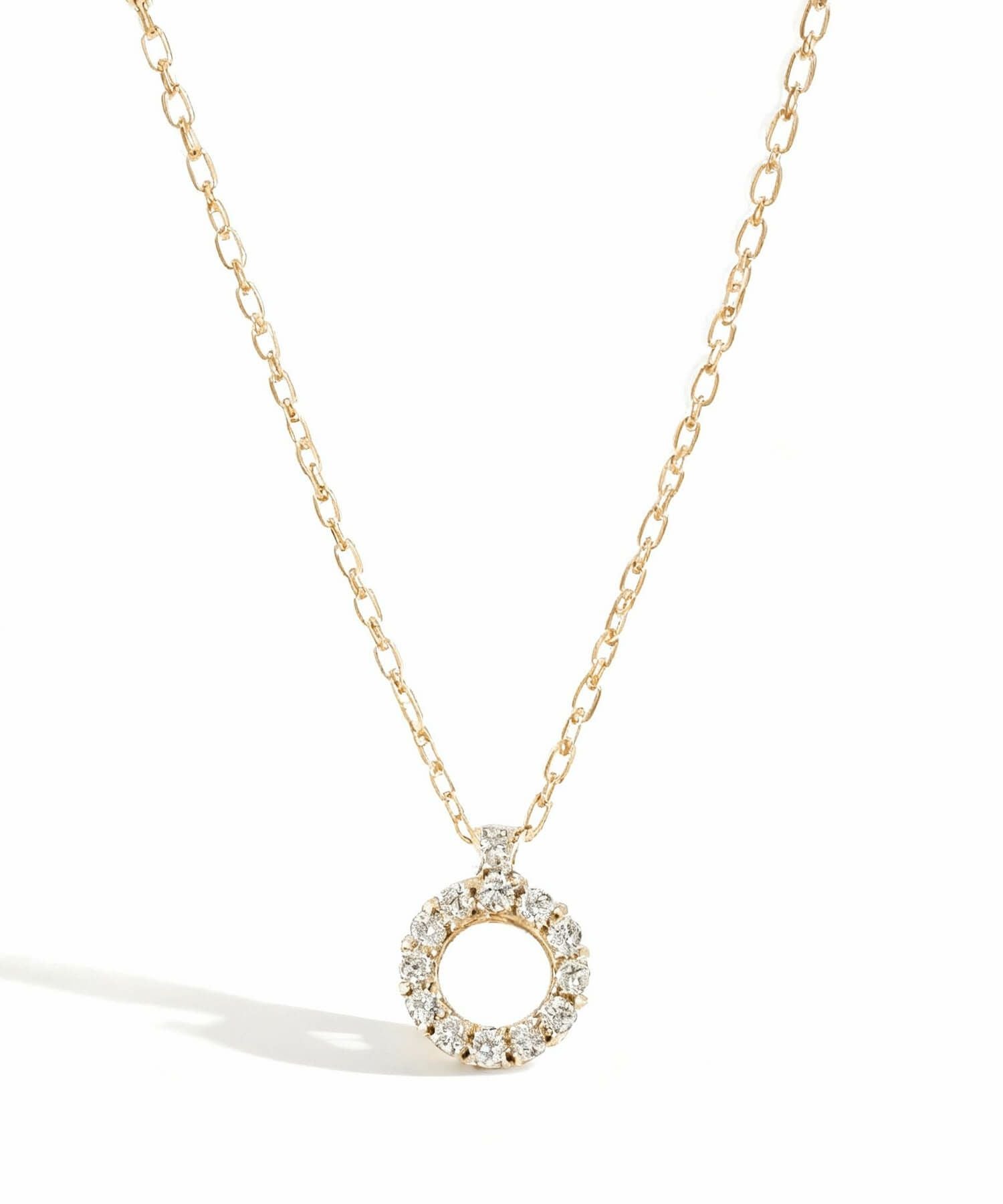 k18/750イタリア製レディースダイヤモンドネックレス0.10/1.57g K10 ダイヤモンド ネックレス 【RONERI ロネリ】 0.1ct ダイヤ