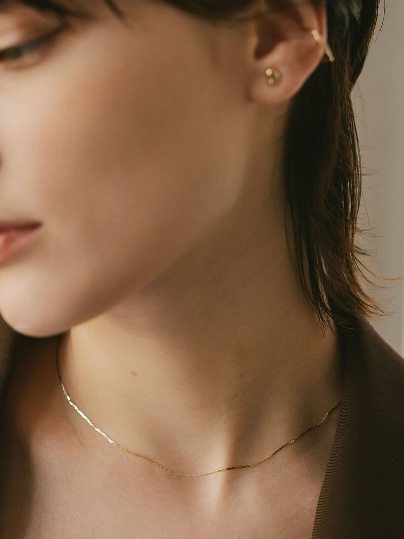 18金 ネックレス レディース 大人 チェーン 45cm 【ariadne-elne アリアドネ・エルネ】 ネックレス だけ 華奢 チェーンだけ 18K K18 ゴールド シンプル ゴールド スキンジュエリー 細い 大人 可愛い おしゃれ 軽量 普段使い 20代 30代 40代 50代 ギフト プレゼント 受注生産