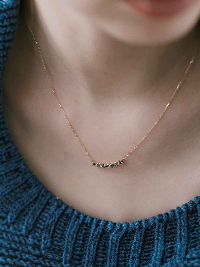 アイオライト ネックレス 天然石 10金 イエローゴールド 【palve-septet パルヴェ・セプテ】 ネックレス ペンダント 10K 金属アレルギー 対応 k10 ゴールド おしゃれ シンプル 誕生石 ネックレス パワーストーン お守り 受注生産