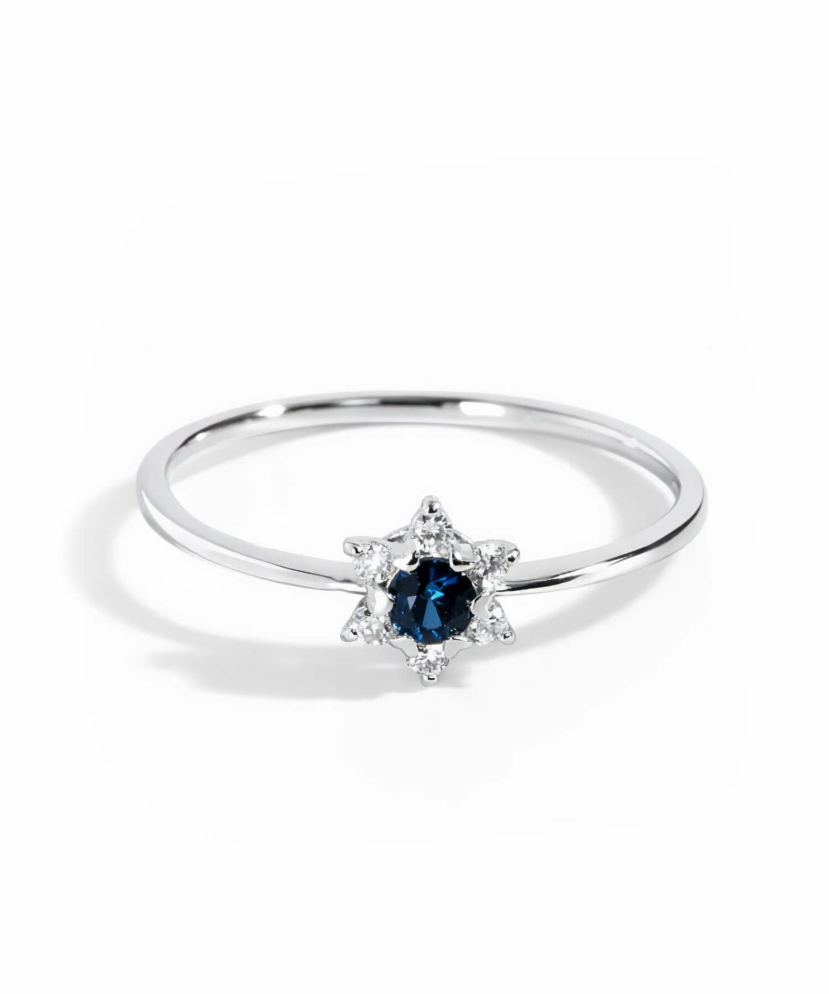 天然石 リング 指輪 プラチナ サファイヤ 星  【elneo-r エルネオ】 レディース  誕生石 パワーストーン お守り おしゃれ 華奢 リング 重ね 付け 重ねづけ 繊細 スター リング 受注生産
